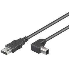 MicroConnect USB 2.0 A-B Cable 1m M-M - High-Quality, Durable Connector for Seamless Data Transfer (USBAB1ANGLE)